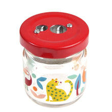 Load image into Gallery viewer, Glass jar pencil sharpener - Wild Wonders