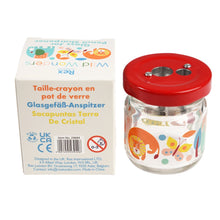 Load image into Gallery viewer, Glass jar pencil sharpener - Wild Wonders