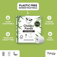 Load image into Gallery viewer, Cheeky Panda Bamboo Toilet Paper 9 Rolls