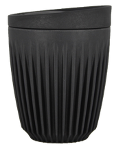 Load image into Gallery viewer, 8oz Huskee reusable coffee cup Charcoal sustainably made from the waste husks from coffee production. At end of life send them back for repurposing.