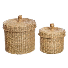 Load image into Gallery viewer, Seagrass Baskets With Lid - Set of 2