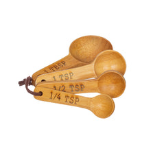 Load image into Gallery viewer, Bamboo Measuring Spoons - Set of 4