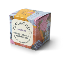Load image into Gallery viewer, ToyChoc Box DiNOSAURS - 2x 10g chocolate + toy + fun facts card by PLAYin CHOC