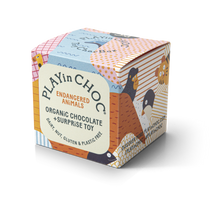 Load image into Gallery viewer, ToyChoc Box ENDANGERED ANiMALS - 2x 10g chocolate + toy + fun facts card by PLAYin CHOC