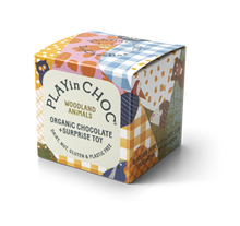Load image into Gallery viewer, ToyChoc Box WOODLAND ANiMALS - 2x 10g chocolate + toy + fun facts card by PLAYin CHOC