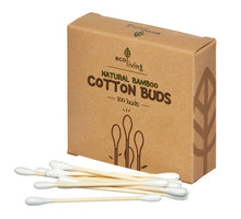 Load image into Gallery viewer, Natural Bamboo Cotton Buds
