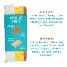 Load image into Gallery viewer, Compostable Sponge + Scourer Duo Pack by Ecovibe