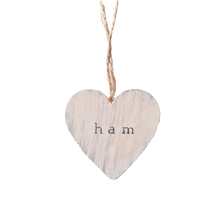 Load image into Gallery viewer, Ham wooden hanging heart