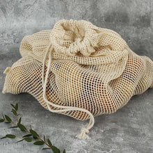 Load image into Gallery viewer, Organic Cotton Mesh Drawstring Bag for delicates/produce