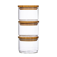 Load image into Gallery viewer, Stacking Glass Storage Jars - Set of 3
