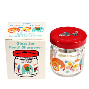 Glass jar pencil sharpener - Wild Wonders