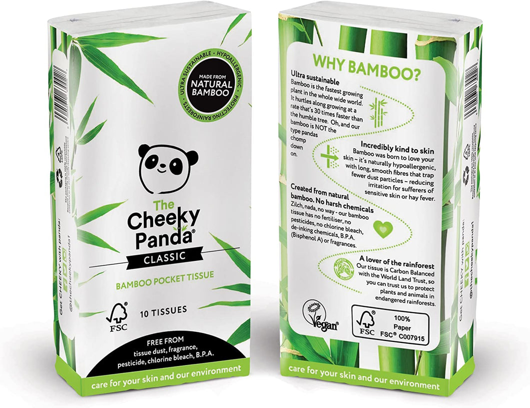 Cheeky Panda Classic Pocket Tissues x8 packs of 10