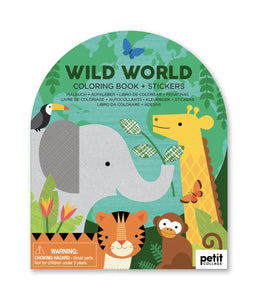 Wild World Colouring Book with Stickers by Petit Collage