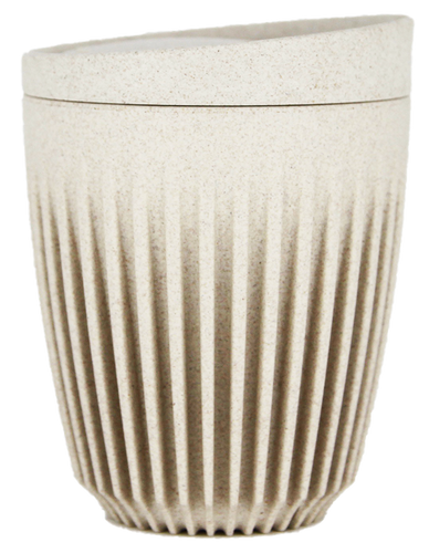 8oz Huskee reusable coffee cup Natural sustainably made from the waste husks from coffee production. At end of life send them back for repurposing.