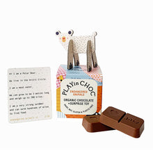 Load image into Gallery viewer, ToyChoc Box ENDANGERED ANiMALS - 2x 10g chocolate + toy + fun facts card by PLAYin CHOC

