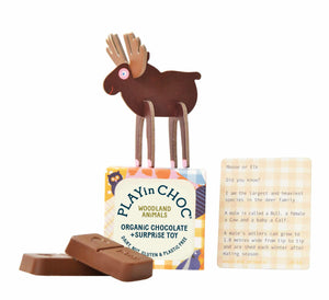 ToyChoc Box WOODLAND ANiMALS - 2x 10g chocolate + toy + fun facts card by PLAYin CHOC