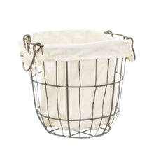 Load image into Gallery viewer, Round Wire Storage Baskets with Lining - Set of 2
