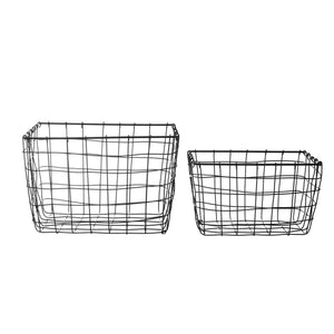 Industrial Wire Baskets Set of 2