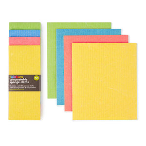 Compostable Sponge Cleaning Cloths - Rainbow, 4 Pack