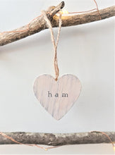 Load image into Gallery viewer, Ham wooden hanging heart
