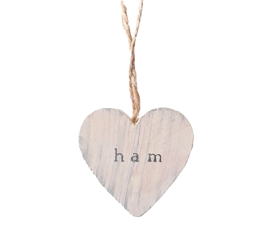 Ham wooden hanging heart